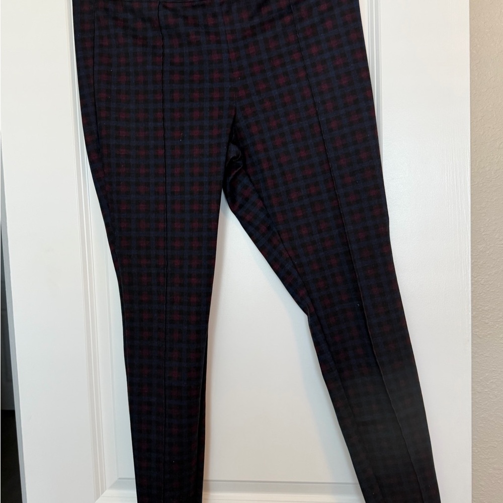 Old Navy Checkered Leggings - Black and Dark Red